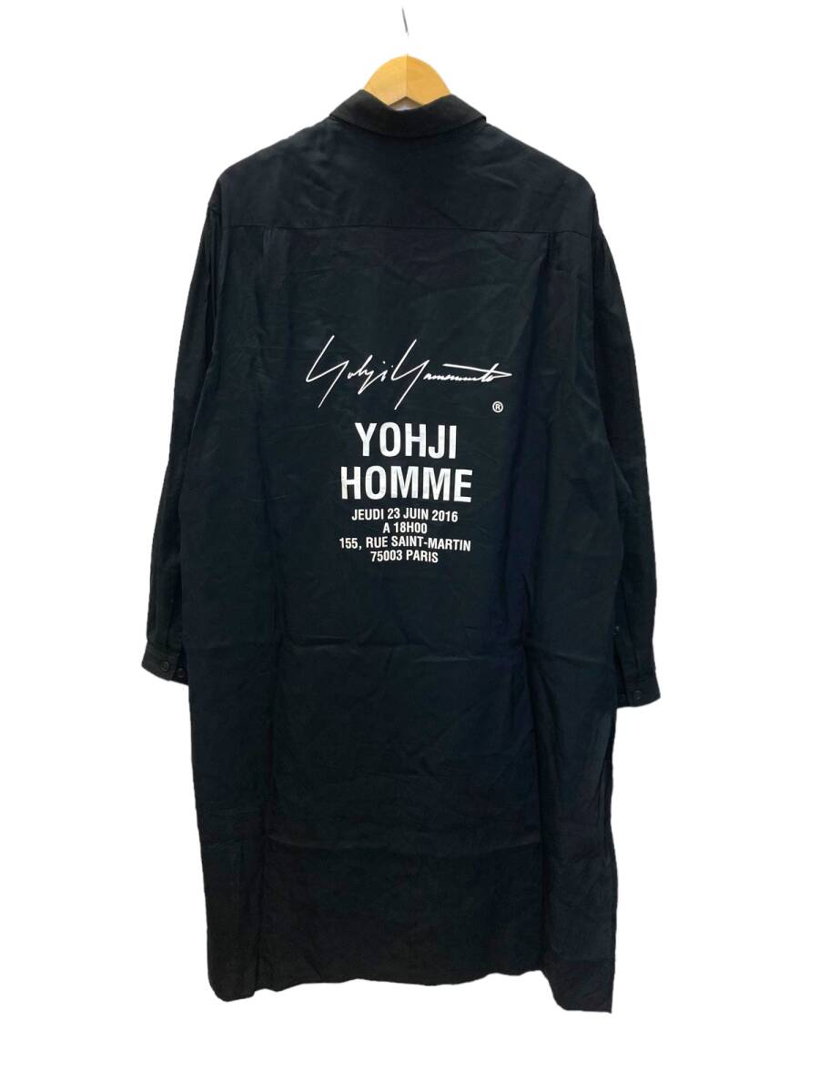 yohji yamamoto POUR HOMME (ヨウジヤマモトプールオム) キュプラスタッフシャツ 切替え 長袖 HW-B08-212 ３ ブラック メンズ/027の画像2