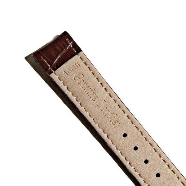 腕時計ベルト　牛皮製クロコ模様型押し　茶色　１８ｍｍ 送料無料