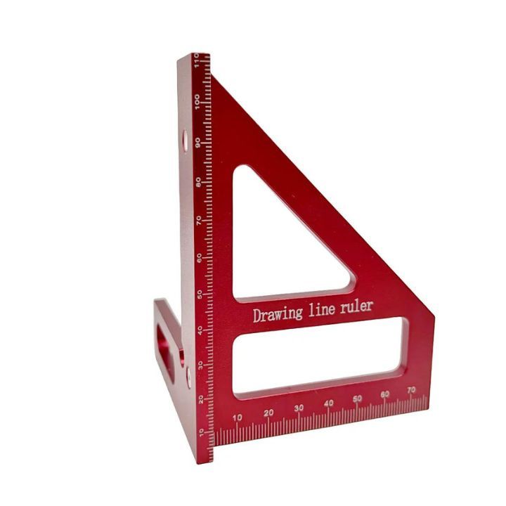 木工三角定規2x4に最適DIYケガキコンパクト軽量アルミアルマイト赤の画像6