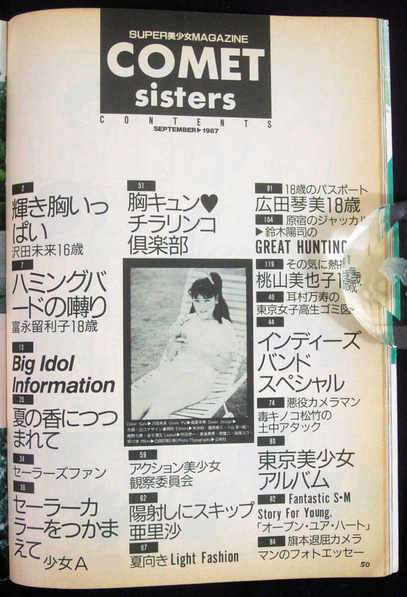 Comet Sisters 1987年9月号 沢田未来/田中美奈子(水着) コメット・シスターズの画像2