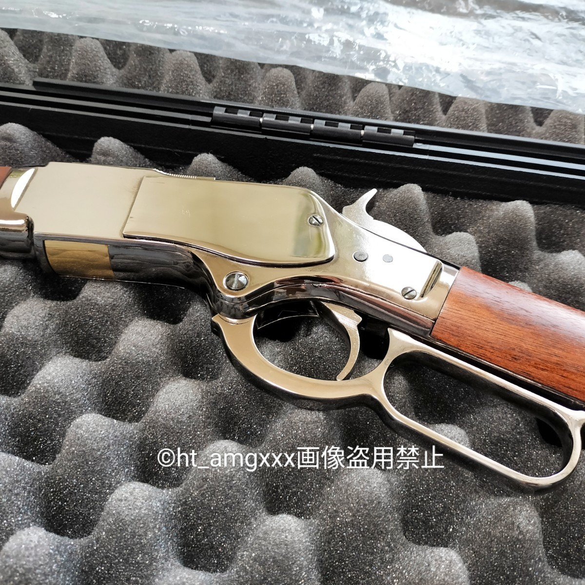 KTW ウィンチェスター M1873 ライフル メッキ ガスコンバージョンキット組み込み WINCHESTER ガンケース付き_画像5