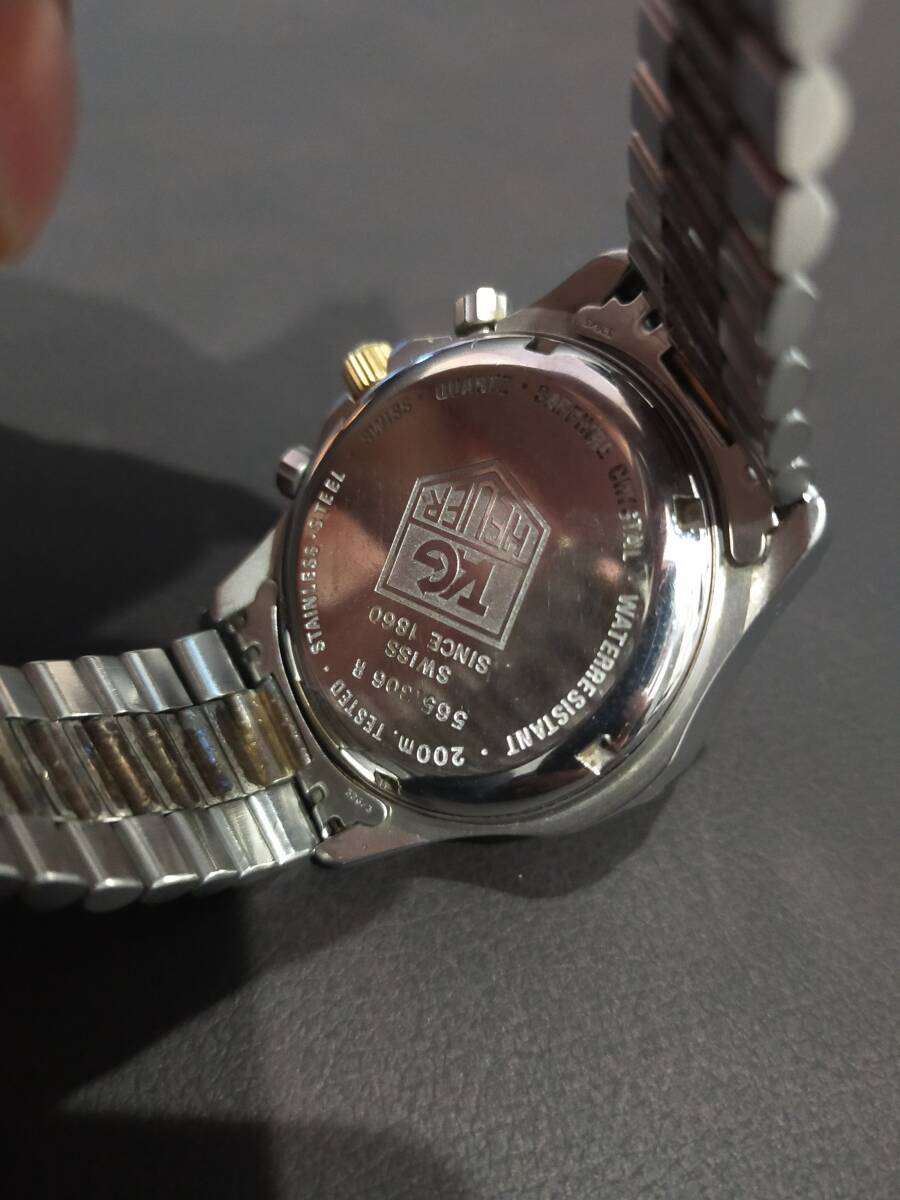 TAG Heuer タグホイヤー プロフェッショナル2000 クロノグラフ コンビ メンズ腕時計 ジャンク品_画像5