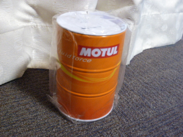 MOTUL モチュール 〇 貯金箱 缶 〇 プレミアム ノベルティグッズ オイル ペール缶 ドラム缶 _画像1