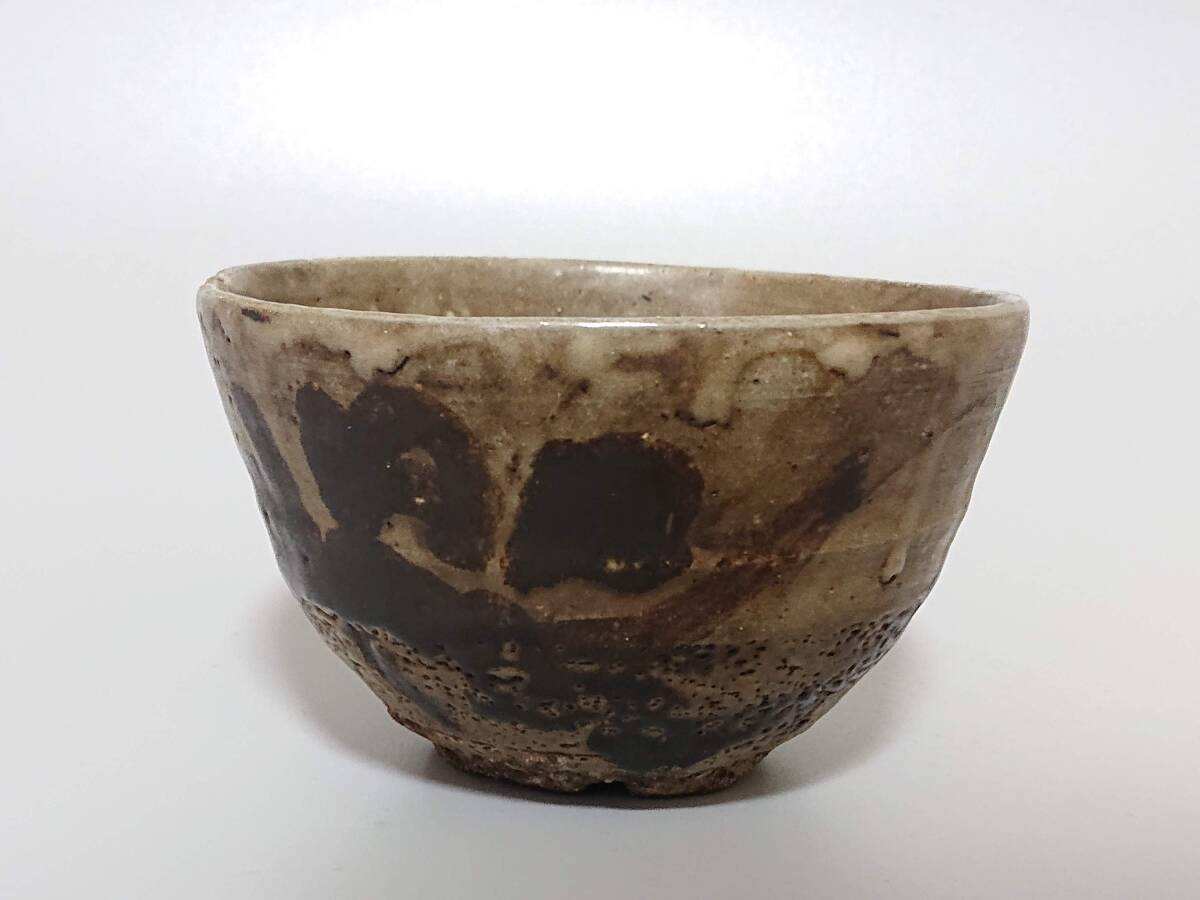 李朝時代　鉄絵割高台茶碗　箱付 　(検) 高麗茶碗 古唐津 唐物 骨董 茶道具 朝鮮美術 高麗青磁 絵唐津_画像4