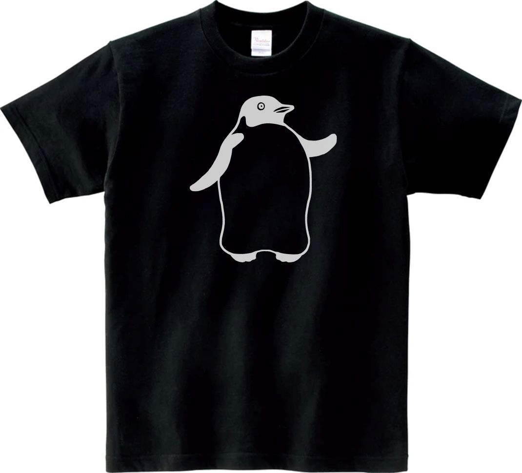 おもしろ　ペンギン　Tシャツ　ブラック　MLサイズ　送料無料　ｈ933_画像1