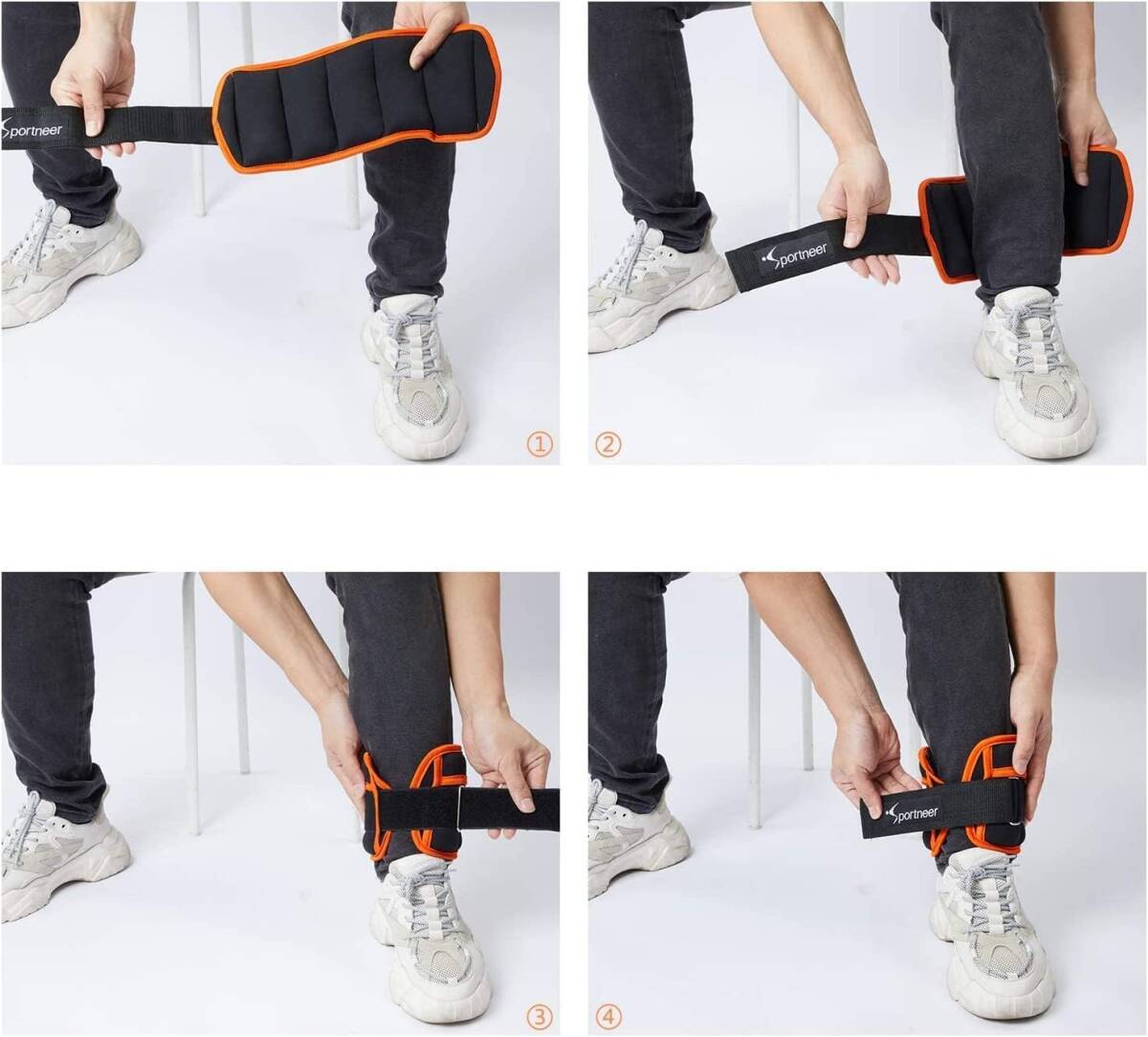 Sportneer ankle weight 5 -step adjustment 2 piece collection most small 1.34kg- maximum 5.94kg.tore weight power ankle weight style 