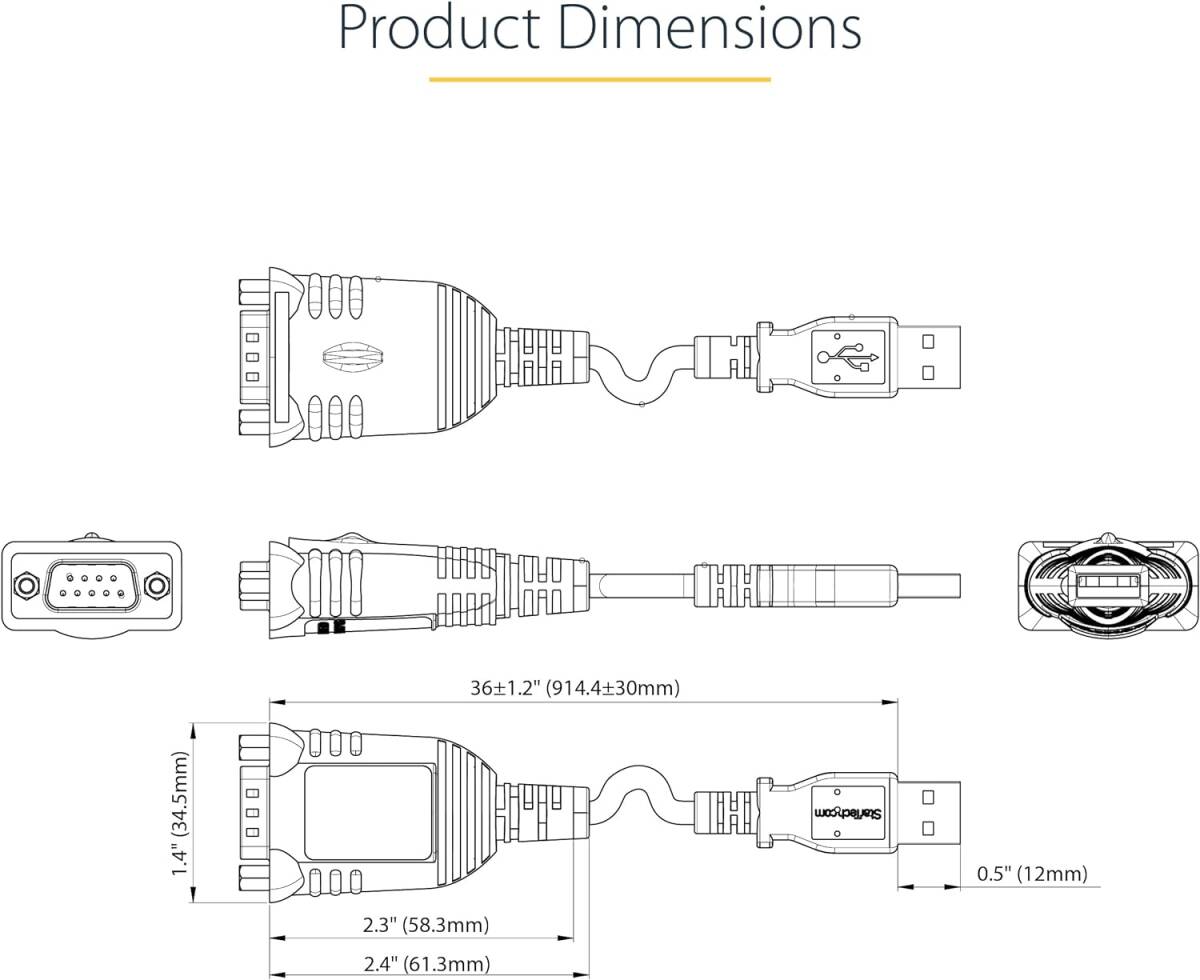 スターテック StarTech.com USB - RS232Cシリアル変換ケーブル/USB 2.0/91cm/USB Type-_画像7