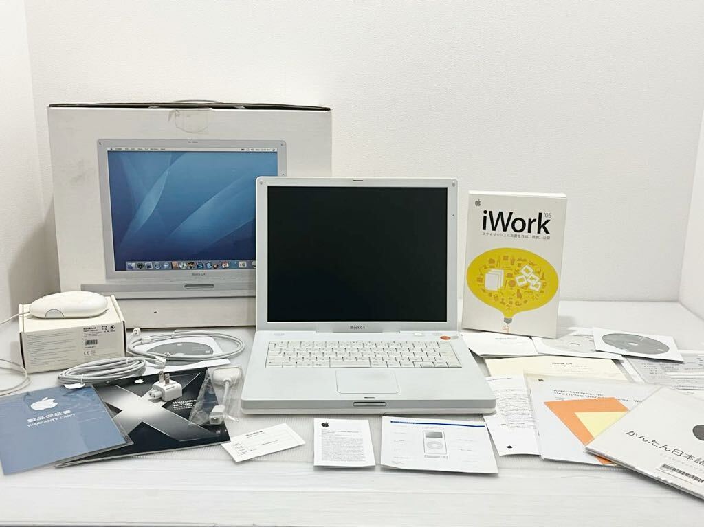 D(0312x3) Apple ibook G4 модель A1134 mac кабель мышь руководство пользователя iWork 05 приложен белый ноутбук * Junk * описание товара обязательно чтение 