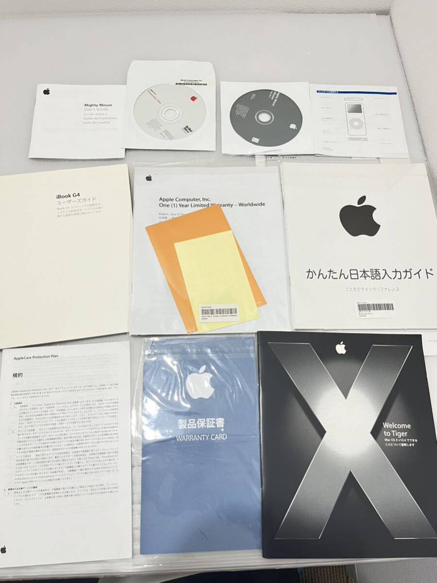 D(0312x3) Apple ibook G4 model A1134 mac cable mouse manual iWork 05 attached white laptop * Junk * commodity explanation obligatory reading 