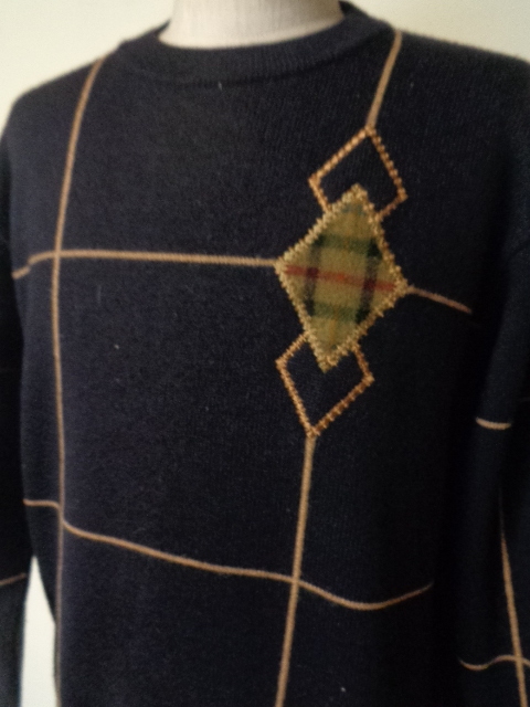 DAKS ダックス 高品質 WOOL ニット 長袖 刺繍 デザイン セーター sizeL メンズ 紳士服 トップス ゴルフ_画像2