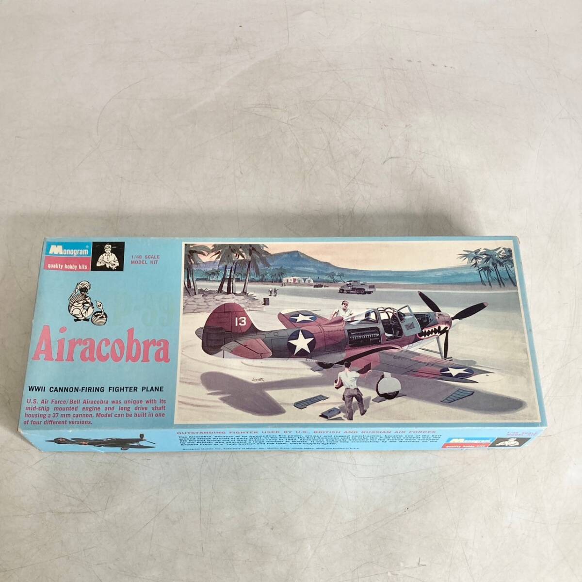 未組立　現状品　プラモデル　MONOGRAM　モノグラム　p-39　Airacobra　エアロコブラ　1/48　WWⅡ CANNON-FIRING FIGHTER PLANE_画像1