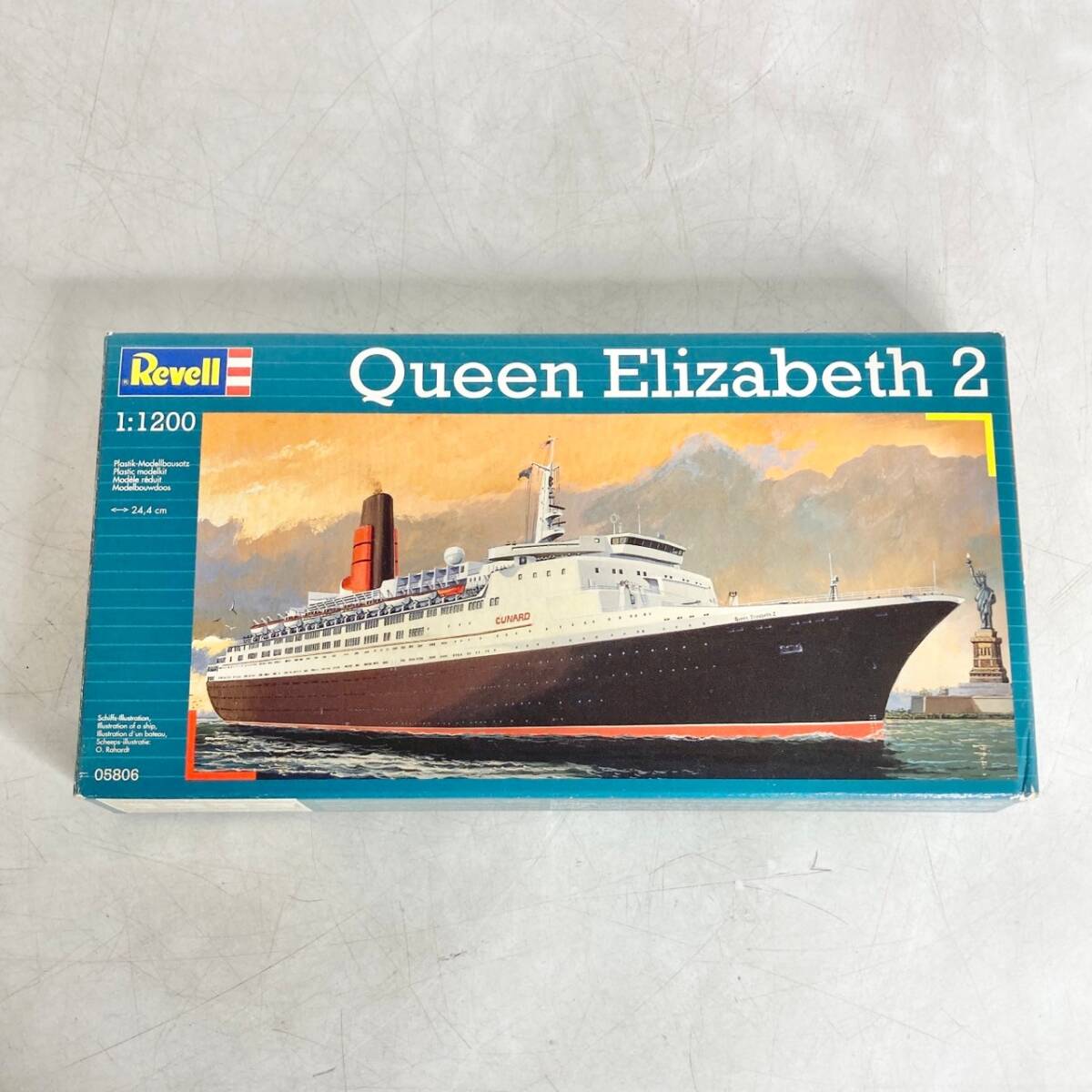 未組立　現状品　プラモデル　Revell　レーベル　Queen Elizabeth 2　クイーン・エリザベス２　1/1200　船　_画像1