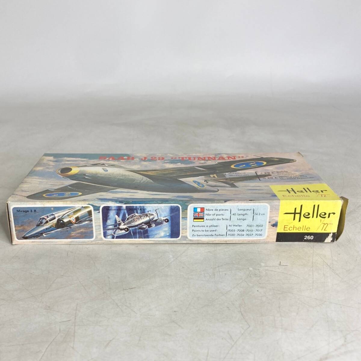 未組立　現状品　プラモデル　Heller　エレール　SAAB J29 TUNNAN　トゥンナン　1/72_画像3