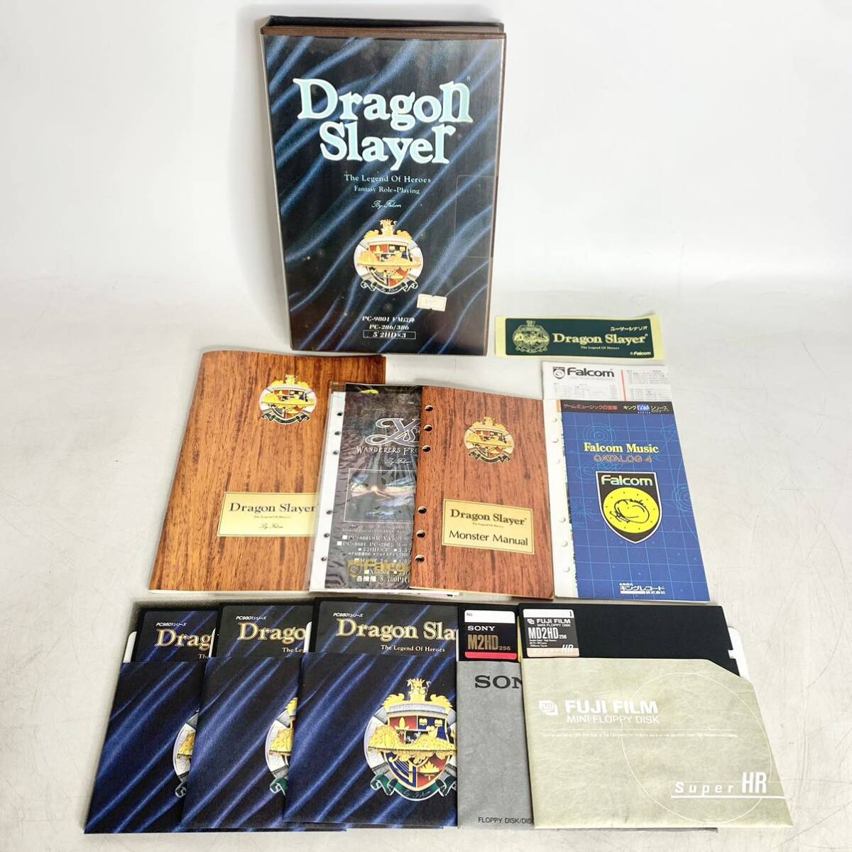 ドラゴンスレイヤー 英雄伝説 PC-9801 5インチ 2HD ×3 レトロ ゲーム Dragon Slayer ファルコム Falcom 現状品の画像1