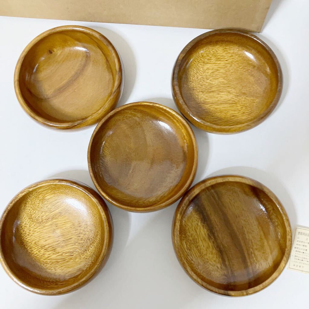 木製食器 セットサラダボウル 小皿 鉢 スプーン ナチュラル雑貨 昭和レトロの画像4