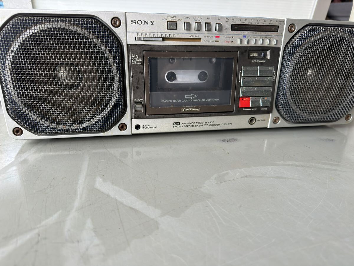 SONY ソニー ステレオ ラジカセ カセットレコーダー AC/DCコンポ CFS-F70 オーディオ機器 通電確認済 現状品_画像1