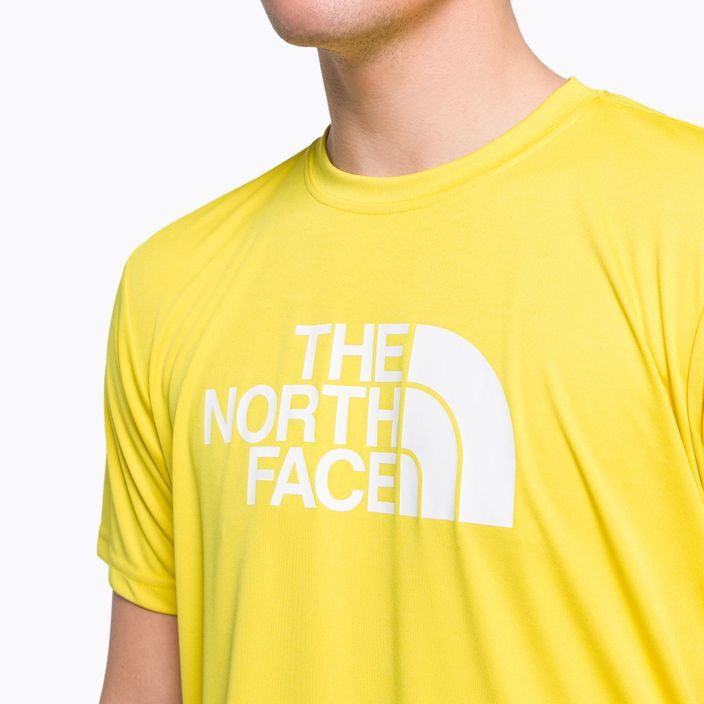 新品 M ★ THE NORTH FACE ザ ノースフェイス 半袖 ロゴ Tシャツ 速乾 イエロー US-S NF0A4CDV7601 ドライ REAXION EASY メンズ レディース