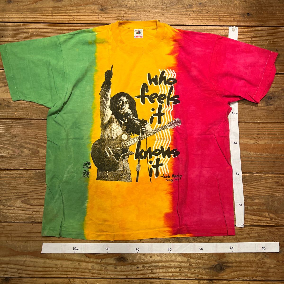 BOB MARLEY Tシャツ ビンテージ 古着 半袖 タイダイ　BOB MARLEY MUSIC INC ラスタカラー　ラスタマン　ラスタ　Fruit of the Loom_画像1