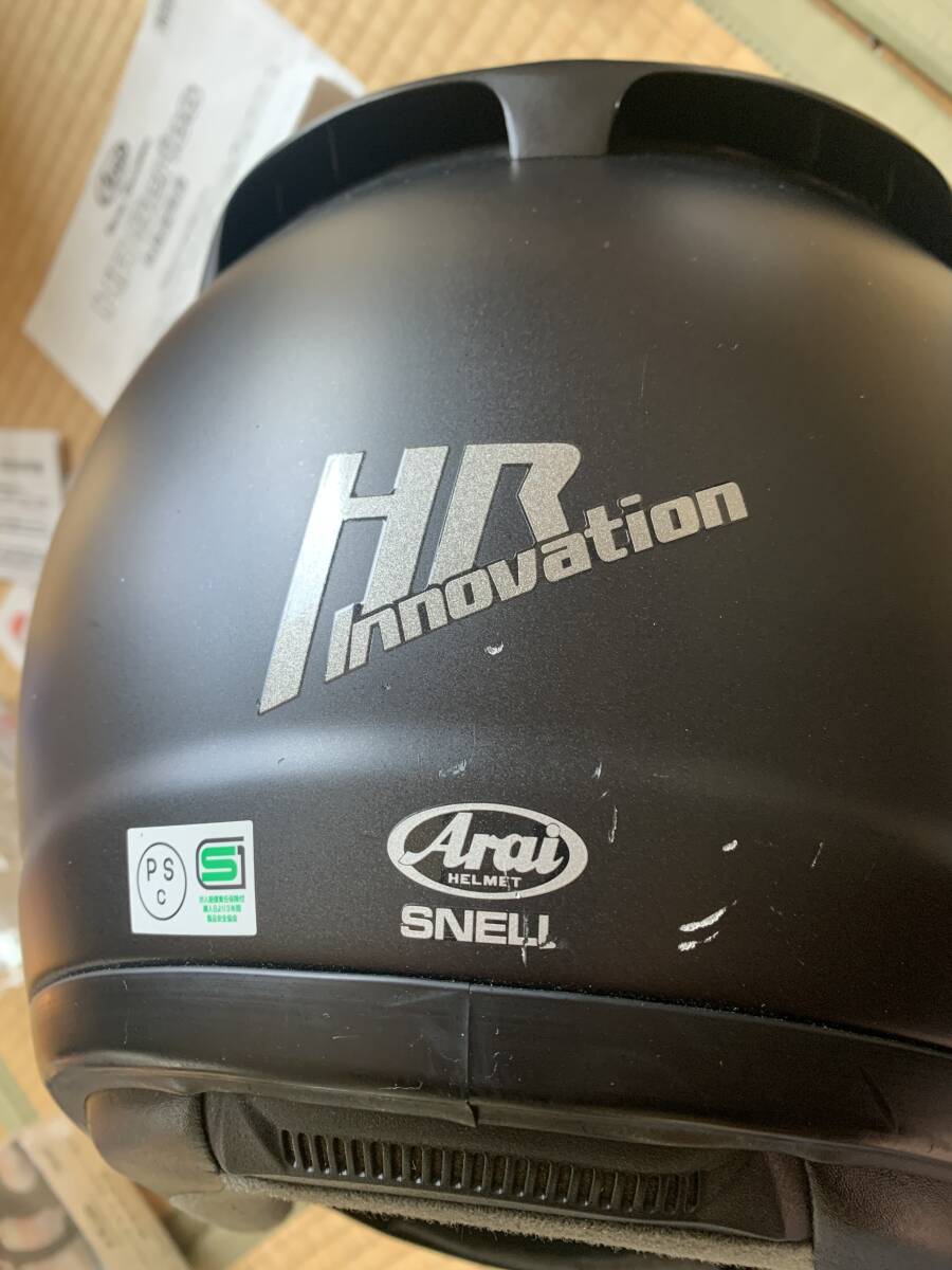 送料無料 　Arai　フルフェイス　ヘルメット　HR-INNOVATION フラットブラック　XL 61-62 ピンロック プロシェード スモークバイザー　２枚_画像4