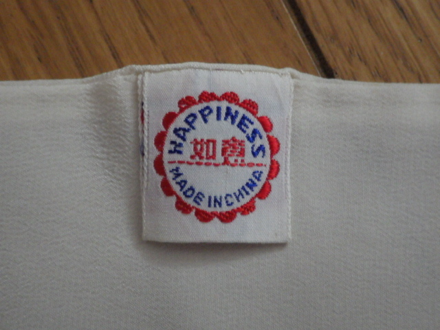 ストール　ショール　スカーフ　マフラー　刺繍　シルク　絹100％　中国製　白　ホワイト　鶴　28cm × 130cm_画像8