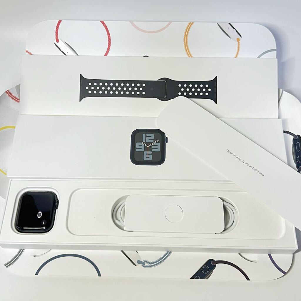 1 иен ~[ текущее состояние товар ]Apple Watch SE no. 2 поколение 44m midnight GPS модель MNLC3J/A Nike спорт частота черный AC блокировка есть GK-70115