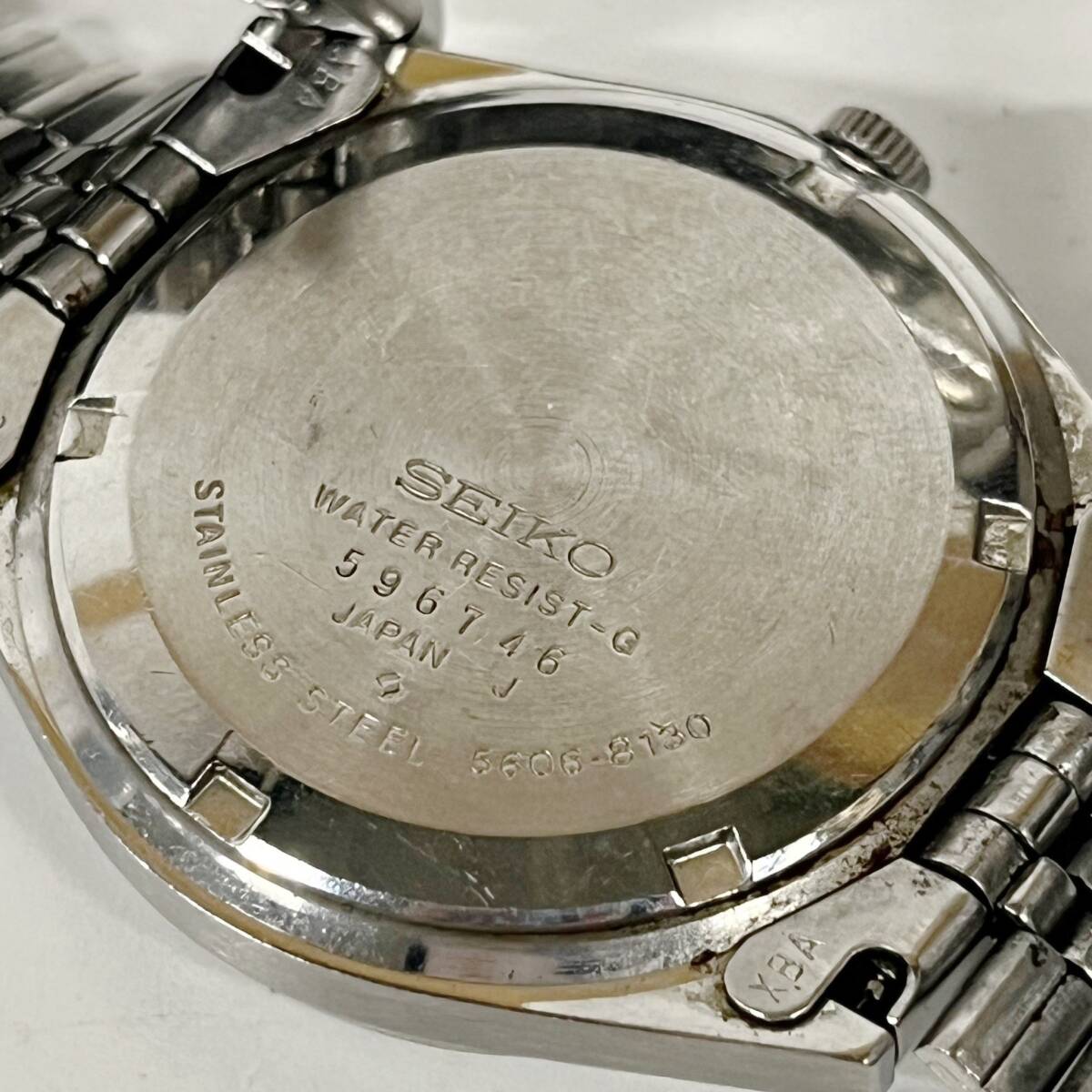 1円~【実動】セイコー SEIKO ロードマチック LM 5606-8130 自動巻き メンズ腕時計 ブルー文字盤 ラウンド デイデイト 純正ベルト G152520_画像8