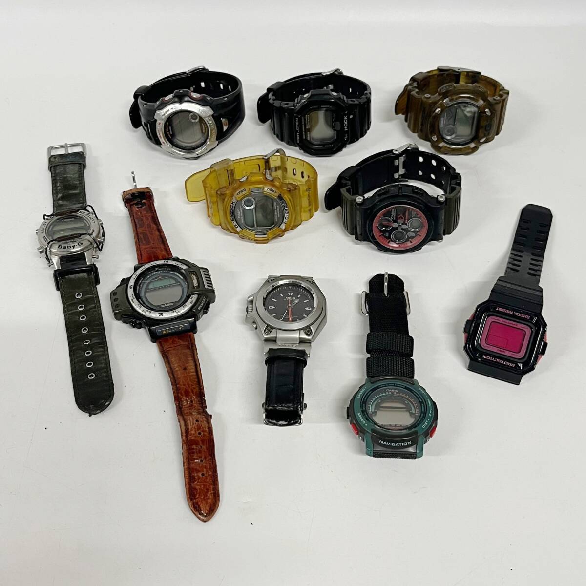 1円~【10点】カシオ CASIO 腕時計 まとめ売り G-SHOCK Baby-G GAUSSMAN AW-571E/MRG-120/ATC-1100/GW-700J/BG-1000 等 クォーツ TM_画像1