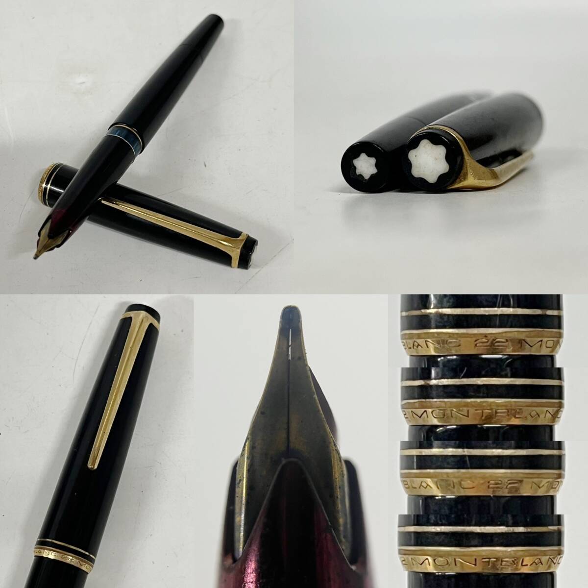 1円~【10点】モンブラン MONTBLANC 万年筆 ボールペン まとめ売り マイスターシュテュック ペン先 14K 585 刻印入り 筆記用具 G101822_画像9