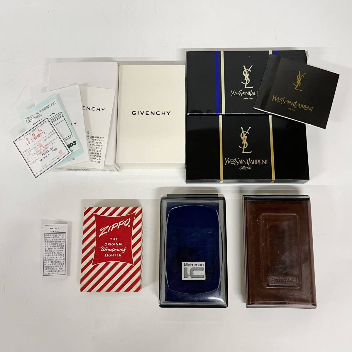 1円~【30点】ガスライター オイルライター まとめ売り ZIPPO Maruman GIVENCHY dunhull YSL 等 喫煙具 タバコグッズ 箱付有 火花確認有 YT_画像9