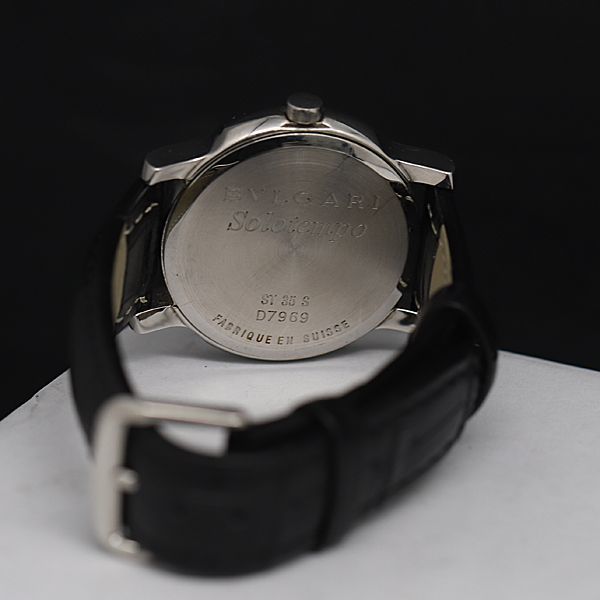 1円 QZ ブルガリ ソロテンポ ST35S 黒文字盤 デイト 2ANT メンズ腕時計 KRK 0882200_画像4