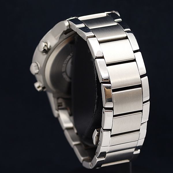 1円 稼働 良品 エンポリオアルマーニ AR-2448 クロノグラフ QZ デイト 青文字盤 メンズ腕時計 OKZ 2KHT 9933000_画像3