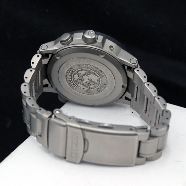1円 稼働 良品 シチズン デイト エコドライブ H411-T004911 電波ソーラー 黒文字盤 2MGY メンズ腕時計 JNM 8685100_画像4