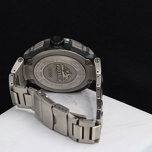 1円 稼動 カシオ プロトレック PRX-7000T チタン 電波ソーラー 黒文字盤 デイト メンズ腕時計 KTR 3239000 3NBG1の画像4