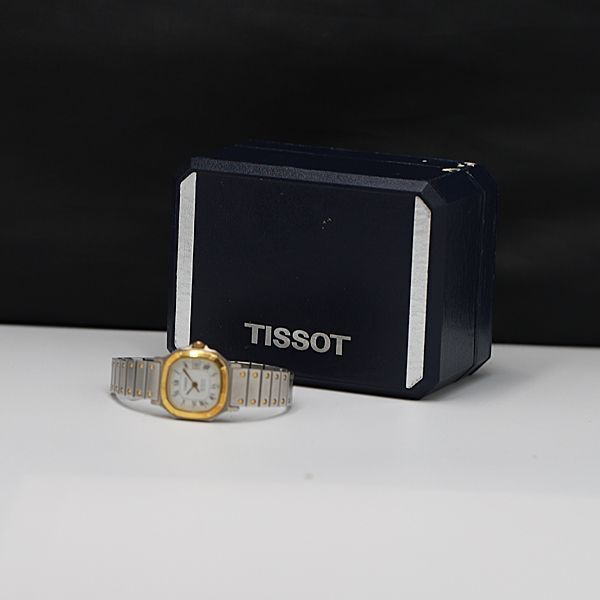 1円 QZ ティソ 箱付き シースター 白文字盤 デイト レディース腕時計 KRK 3239000 3NBG1_画像5