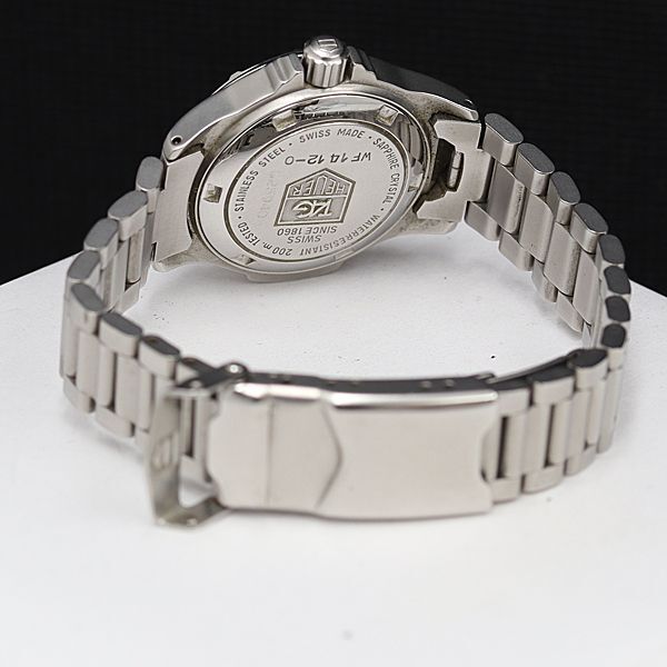 1円 稼動 美品 タグホイヤー プロフェッショナル200M WF-1412-0 QZ 白文字盤 デイト レディース腕時計 TCY 0023100 2ERT_画像4