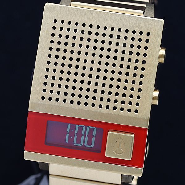 1円 稼働 未使用品 箱/コマ2/充電器付 定価約25,500円 ニクソン 充電式 A1266 502 ドークトゥー ゴールド メンズ腕時計 OKZ 2000000 NSKの画像1