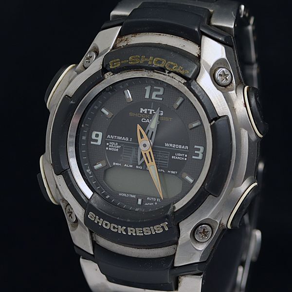 1円 カシオ Gショック MT-G MTG-500 QZ グレー文字盤 デジアナ メンズ腕時計 OGH 4411000 3ANTの画像1