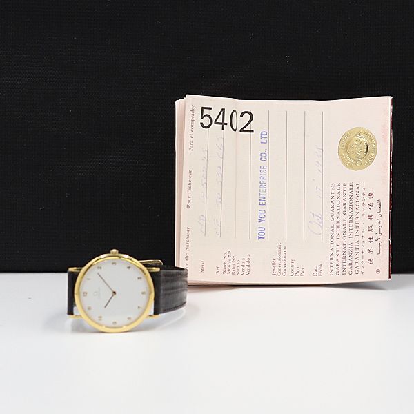 1円 保付 オメガ デビル ホワイト文字盤 QZ メンズ腕時計 NSY 0079200 3BJT_画像5