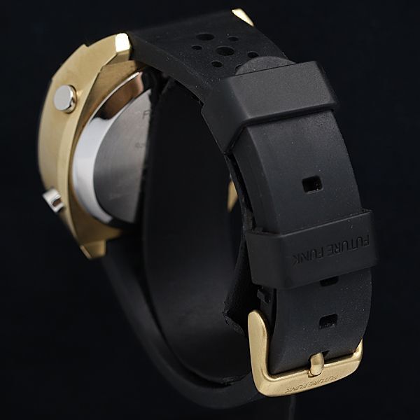 1円 稼働 良品 QZ フューチャーファンク FF104 レトロクオーツ ローラー式 メンズ腕時計 OKZ 2000000 3NBG2_画像3