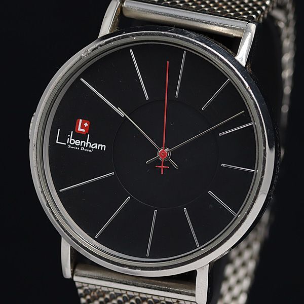 1円 稼働 リベンハム LH-90032 AT/自動巻 黒文字盤 メンズ腕時計 OGI 2000000 3NBG2の画像1