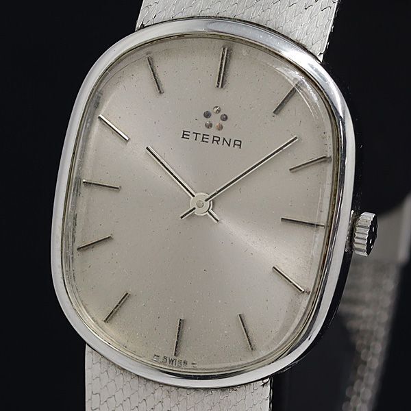 1 jpy Eterna 349.6048.41 hand winding silver face men's wristwatch OGI 2000000 3NBG2