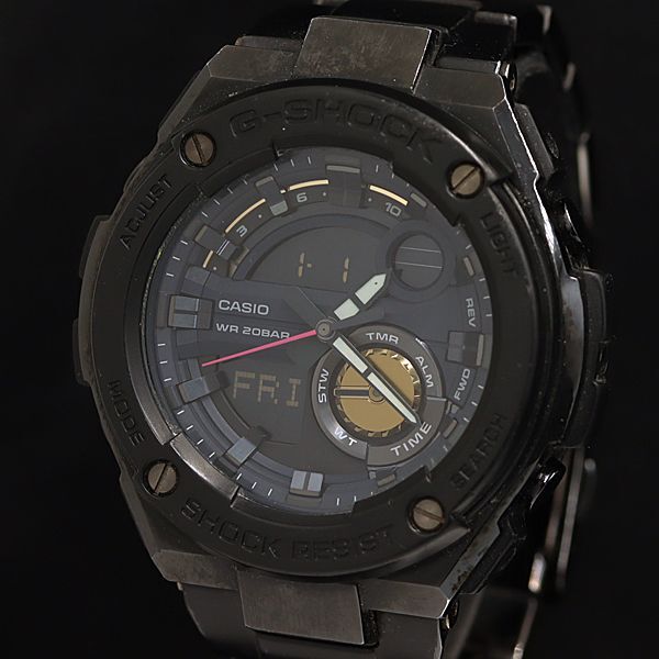 1円 保/箱付き 稼働 良品 カシオ Gショック GST-200RBG QZ 黒文字盤 デジアナ メンズ腕時計 OGH 2000000 3NBG2の画像1