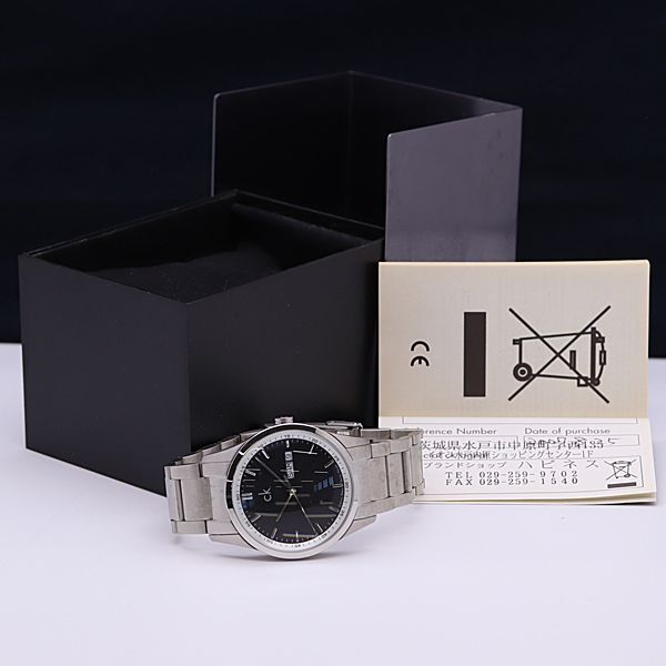 1円 稼働 良品 QZ 箱/保付 カルバンクライン K22311 30m デイデイト 黒文字盤 メンズ腕時計 OKZ 2000000 3NBG2の画像5
