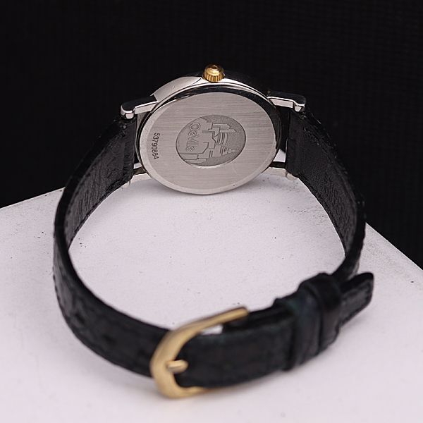 1円 稼働 良品 オメガ デビル QZ ゴールド文字盤 デイト レディース腕時計 TCY 3856000 3BJY_画像4