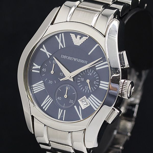 1 иен работа Emporio Armani QZ AR-1635 Date 3BJY голубой циферблат мужские наручные часы YUM 3856000