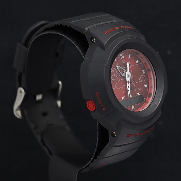 1円 稼動 良品 カシオ/Gショック QZ AW-500D 3PRY デジアナ レッド文字盤 メンズ腕時計 YUM 2213000の画像2
