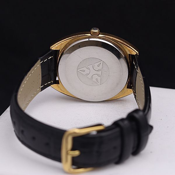 1円 オメガ ゴールド文字盤 デイト QZ メンズ腕時計 NSY 5237100 3PRT_画像4