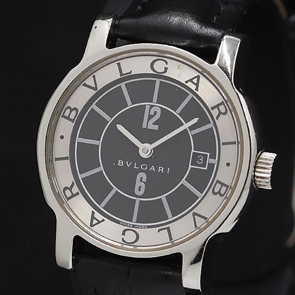 1円 ブルガリ ソロテンポ ST29S ブラック文字盤 デイト QZ メンズ腕時計 NSY 0036300 3BJTの画像1