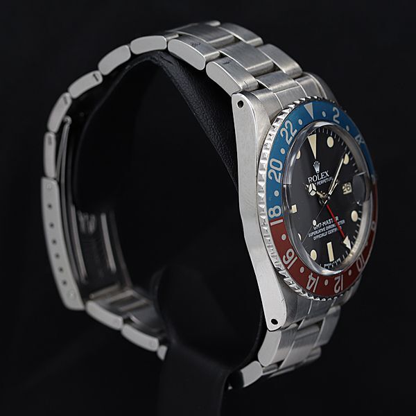 1円 稼動 良品 ロレックス GMTマスター 1675 1019561AT/自動巻 ペプシベゼル 黒文字盤 メンズ腕時計 OGH 5602190 3TOTの画像2