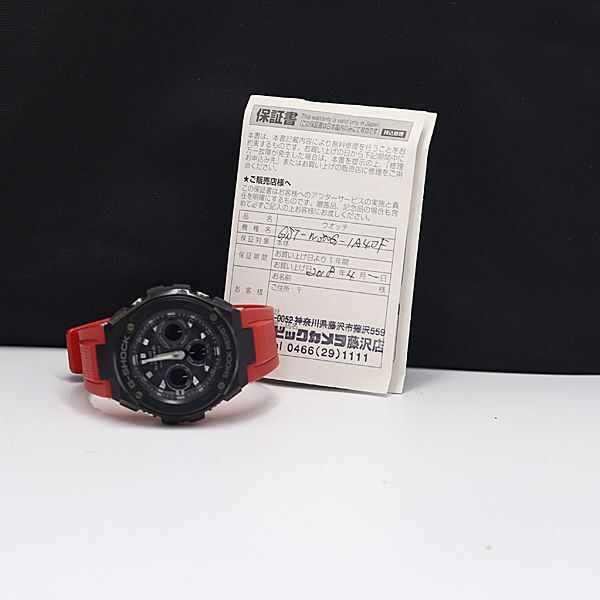 1円 保付 カシオ Gショック GST-W300G タフソーラー 黒文字盤 デジアナ マルチバンド6 レッド メンズ腕時計 OGH 0999000 3YBTの画像5